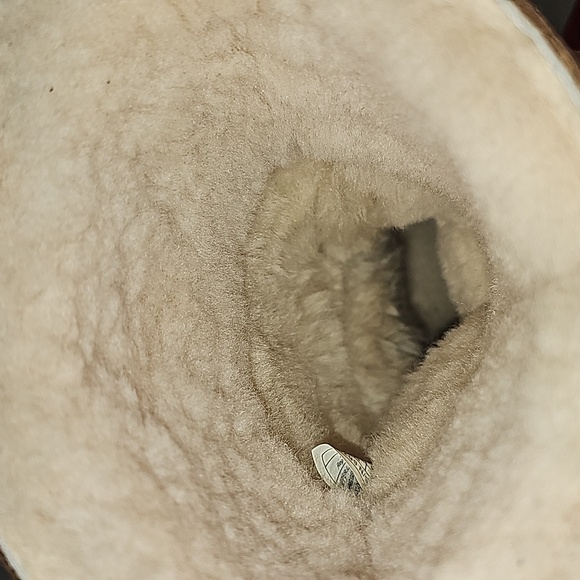 UGG Australia Kensington Toast Tall Shearling Boots Brown Leather Size 7 VGUC - Picture 16 of 16